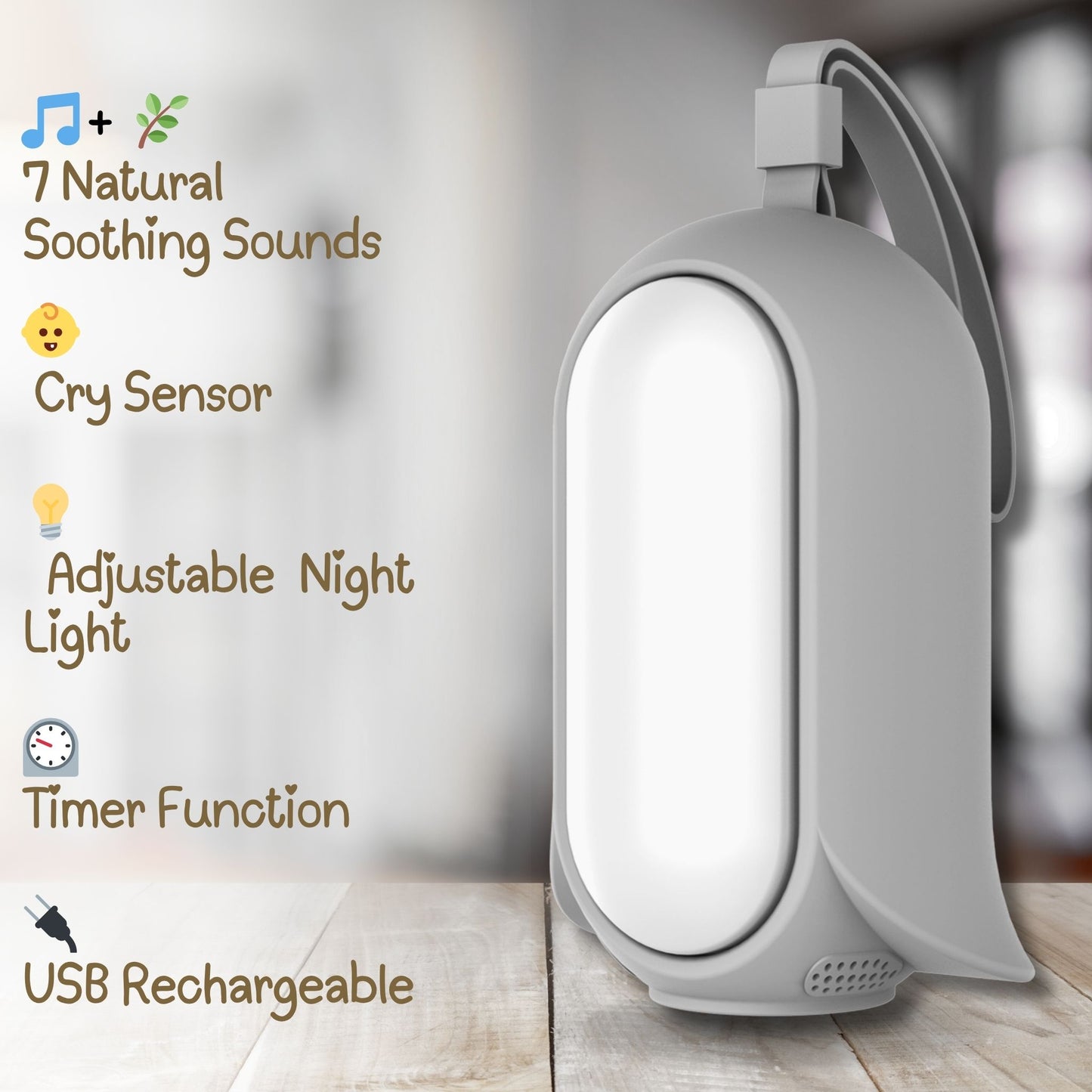 SmileyBubblyBaby White Noise Machine - Baby Sleep Soother & Night Light
