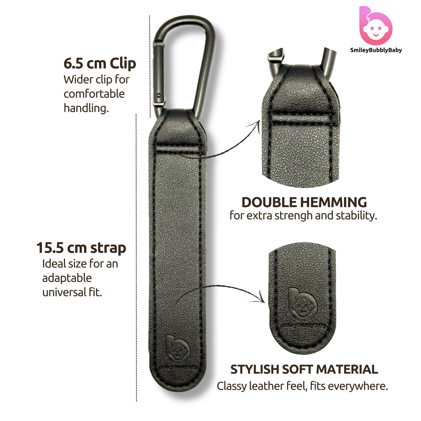 Smileybubblybaby_Stroller_Clips_Black