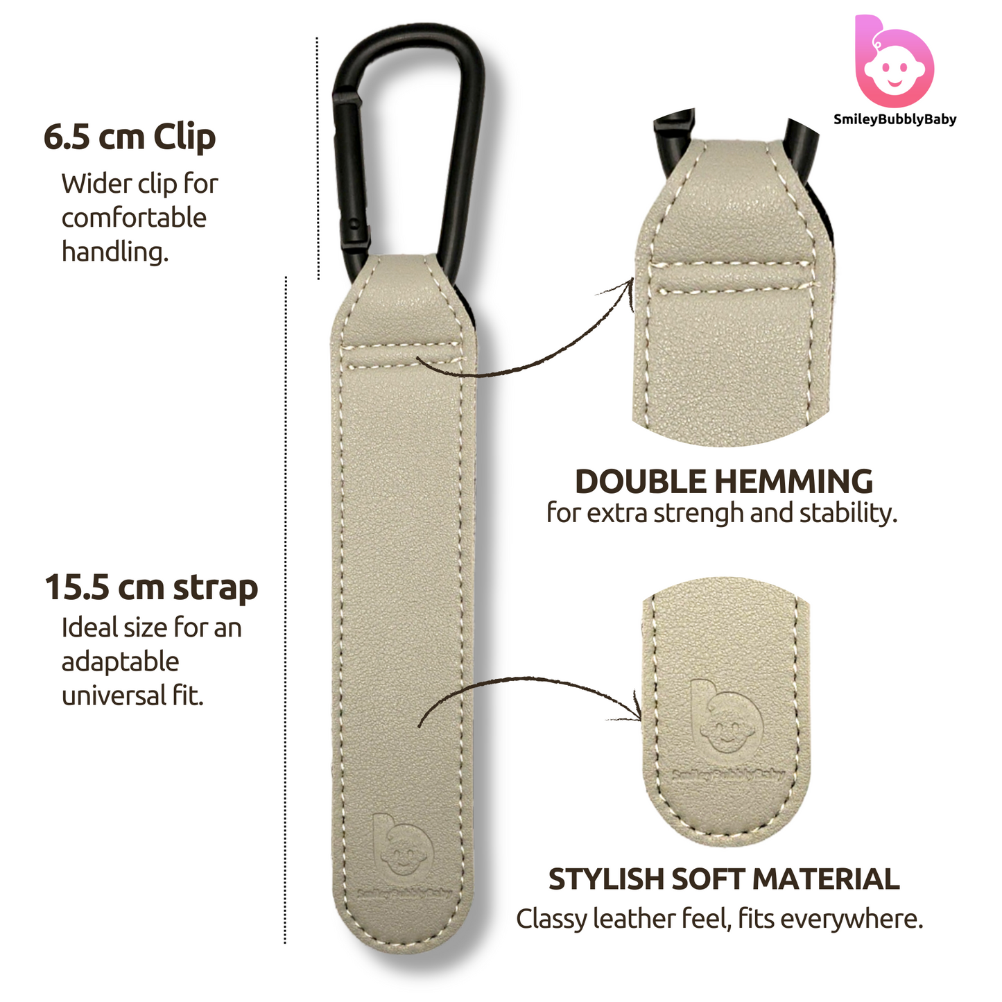 Smileybubblybaby_Stroller_Clips_Grey