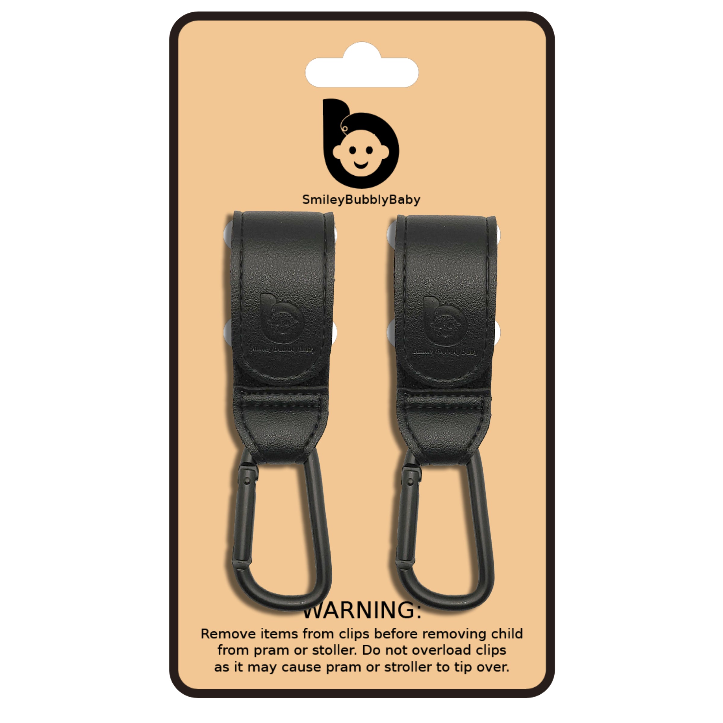 Vegan Leather Pram Hooks - Stylish Stroller Clips for Nappy Bags ...