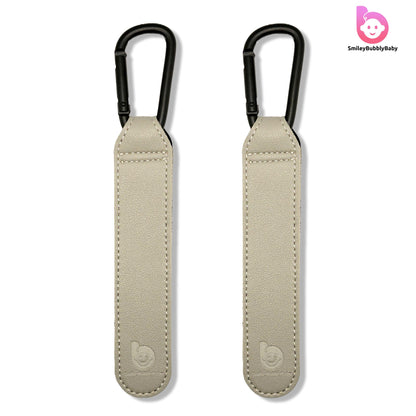 Smileybubblybaby_Faux_Leather_Grey_Baby_Stroller_Clips